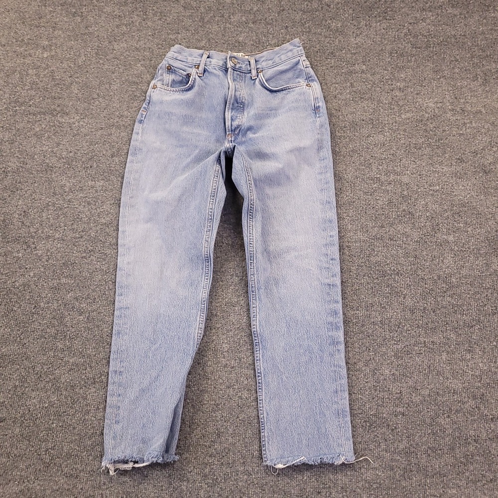 Agolde Remy Jean Womens Sz 24x24 Mid Rise Stretch Raw Fringe Hem